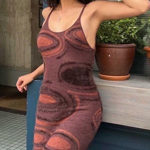 House of Sunny Hockney Dress in Chocolate Brown